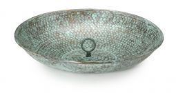 Rain Chain Basin - Blue Verde Copper
